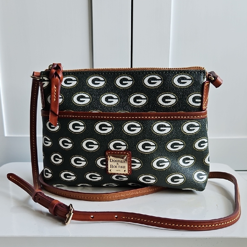 Dooney & Bourke Green and Brown Crossbody Bag